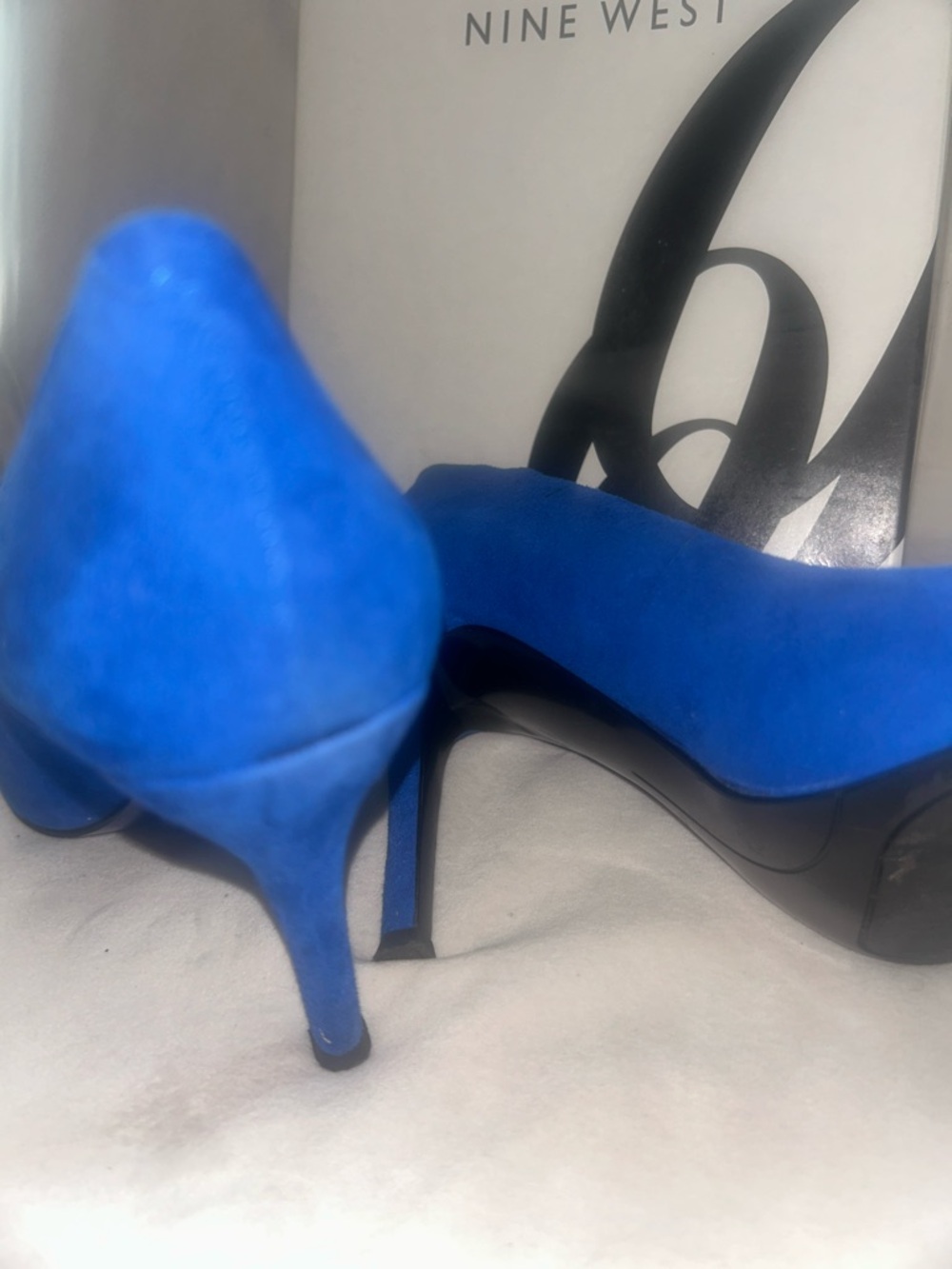 Nine West Cobalt Blue Pointed-Toe Suede Pumps - Picture 7 of 10